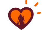 heart with fire icon